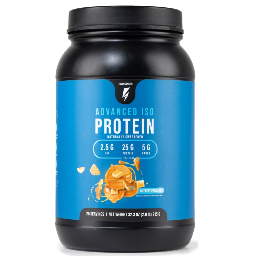 InnoSupps Advanced Iso Protein | 100% Whey Isolate Protein Powder | No Artificial Sweeteners| Low Fat, Low Carbs | 25g of Protein | Hormone Free, Gluten Free, Soy Free | (Buttery Pancake)