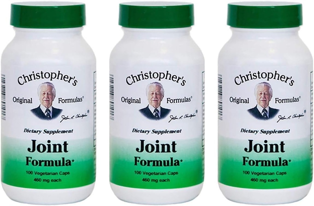 Fórmula Conjunta de Fórmulas Originais de Christopher – 100 Cápsulas Vegetarianas – Mistura de Ervas Sinérgicas para Apoio Conjunto – Made in The USA - Pack of 3