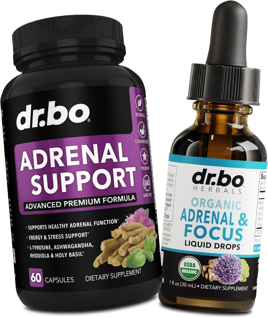 Soporte Adrenal Cortisol Manager Suplementos - Adrenal Fatigue Suplementos Capsules Organic Liquid Drops Focus Mujeres Hombre - Natural Adaptogen Ashwagandha Holy Basil L Tyrosine Complex Health