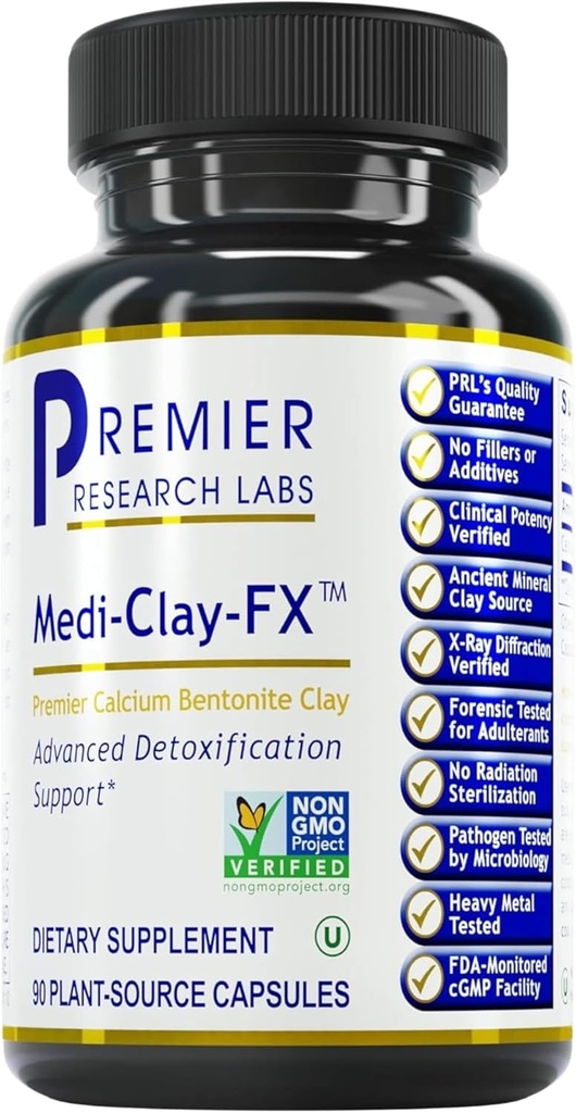 Premier Research Labs Medi-Clay-FX: Bentonit Clay Kapsule od Detoxification 
