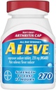 Aleve Soft Grip Arthritis Cap Tablet, Fast Acting All Day Pain Relief for Headtaches, Muscle Aches, and Fever Reduction, Naproxen Sodium Capsules, 220 mg, 270 Count