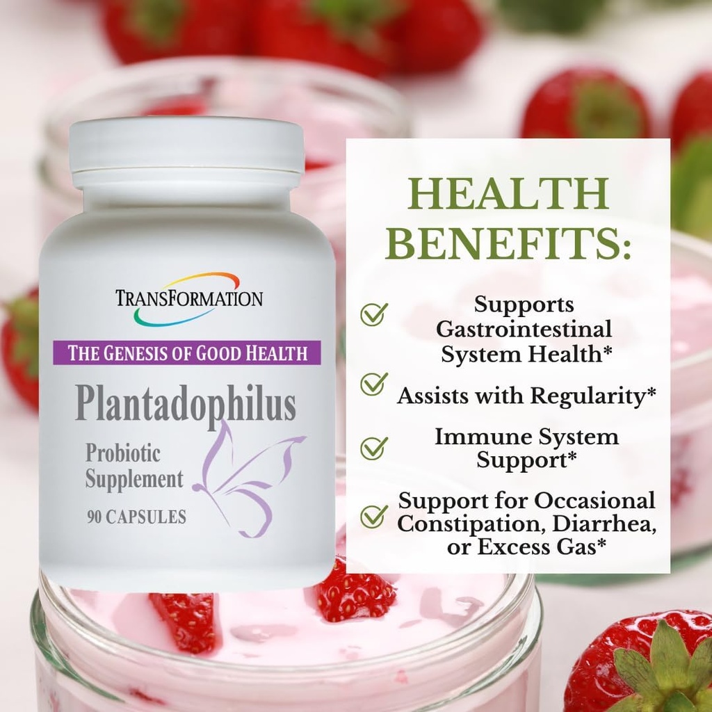 Transformare Genesa de buna sanatate Enzime Plantadophilus Natural-Based plante Probiotice Supliment, Practiciator recomandat, non-GMO, pentru Digestive Health, Immune Support, Gut Balance, 90