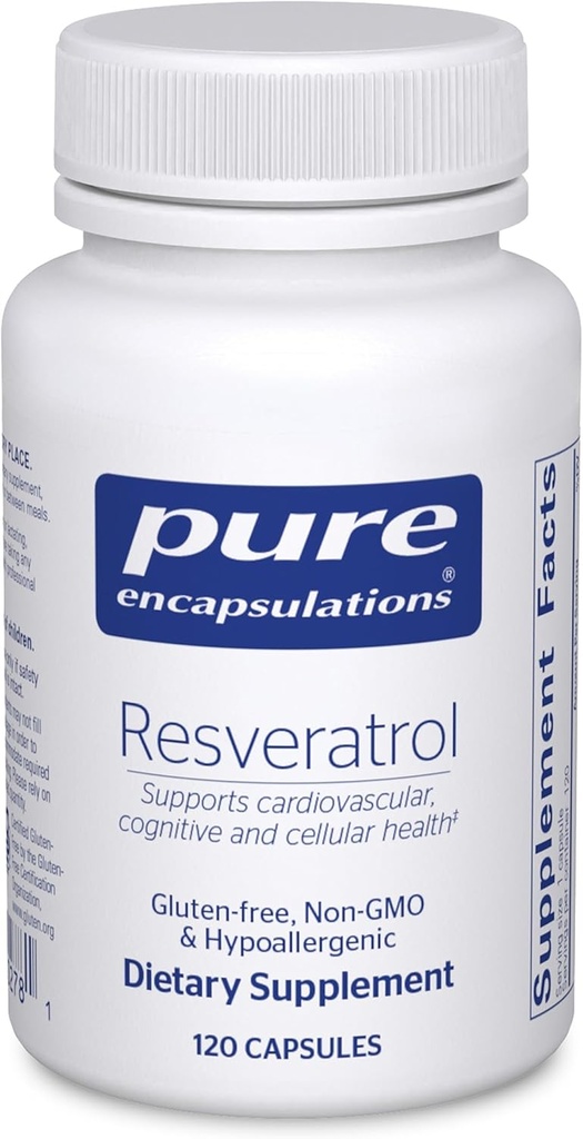 Reseveratrol Profile, Cellular Health & Memory รองรับ - 40 mg transver-Revartrol - antoxidants Suplation - Glutene Free & Not-GMO - 120 Capsults
