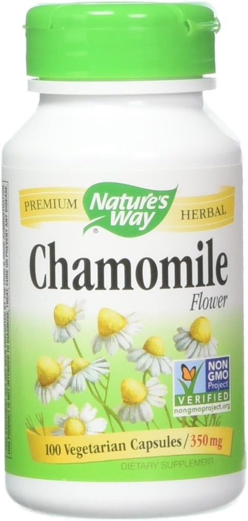 Naturaren bidea Chamomile loreak, kapsulak, 100 kondea (Pack of 2)