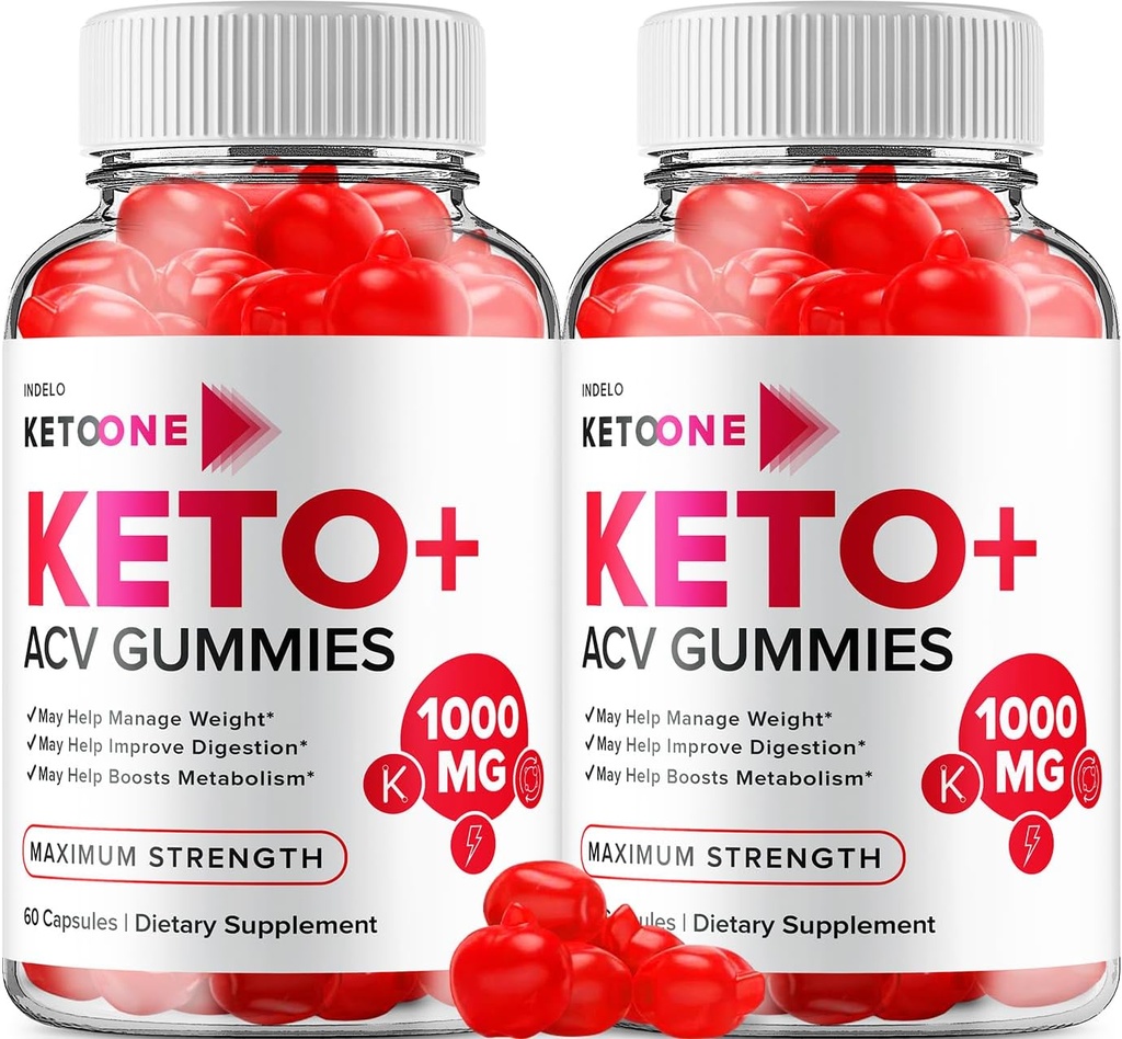 (2 Paket) Keto One Gummies Lanjutan Loss - ACV Maksimal Kekuatan, Keto One Keto Plus ACV Woight Management