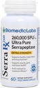 Serra- RX 260.000 SU Serrapeptáza - Acid- Residant Proteolytic Systemic Enzyme, Non- GMO, Gluten Free, Vegan, Podporuje Sinus, imunitní & Lung zdraví, 60 Veg Kapsle