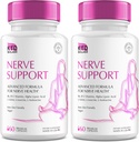 Balenie po 2 Nerve Spasiteľ pre neuropatiu 828mg, Advanced Nerve Support Supplement, Renew for Healthy Feet, Best Regen with Alpha Lipoic Acid, Vitamíny D, B6, B12-60 Kapsule