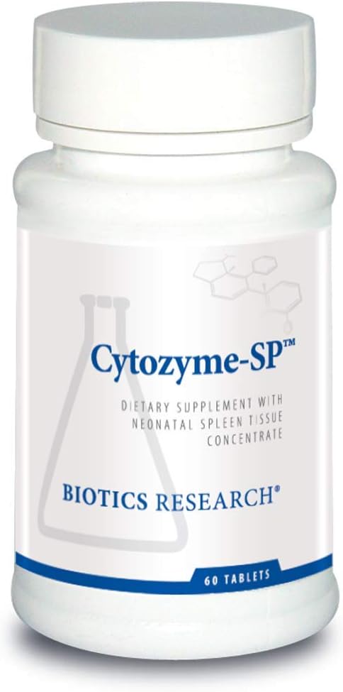 Biotics Research Cytozyme SP Neonatal Spleen, stöder hälsosam järn och bilirubinnivåer, ger immunsupport, stöder ren funktion, SOD, katalas, potent antioxidantaktivitet 60 tabletter