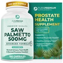PurePremium Saw Palmetto 500 mg for Men/Women – Maximum Strength Saw Palmetto Extract | Powder Capsules Supplement - Support Normal Urinary Tract, Prostate Health/Hair - 3 Months Supply - 100 Tablets