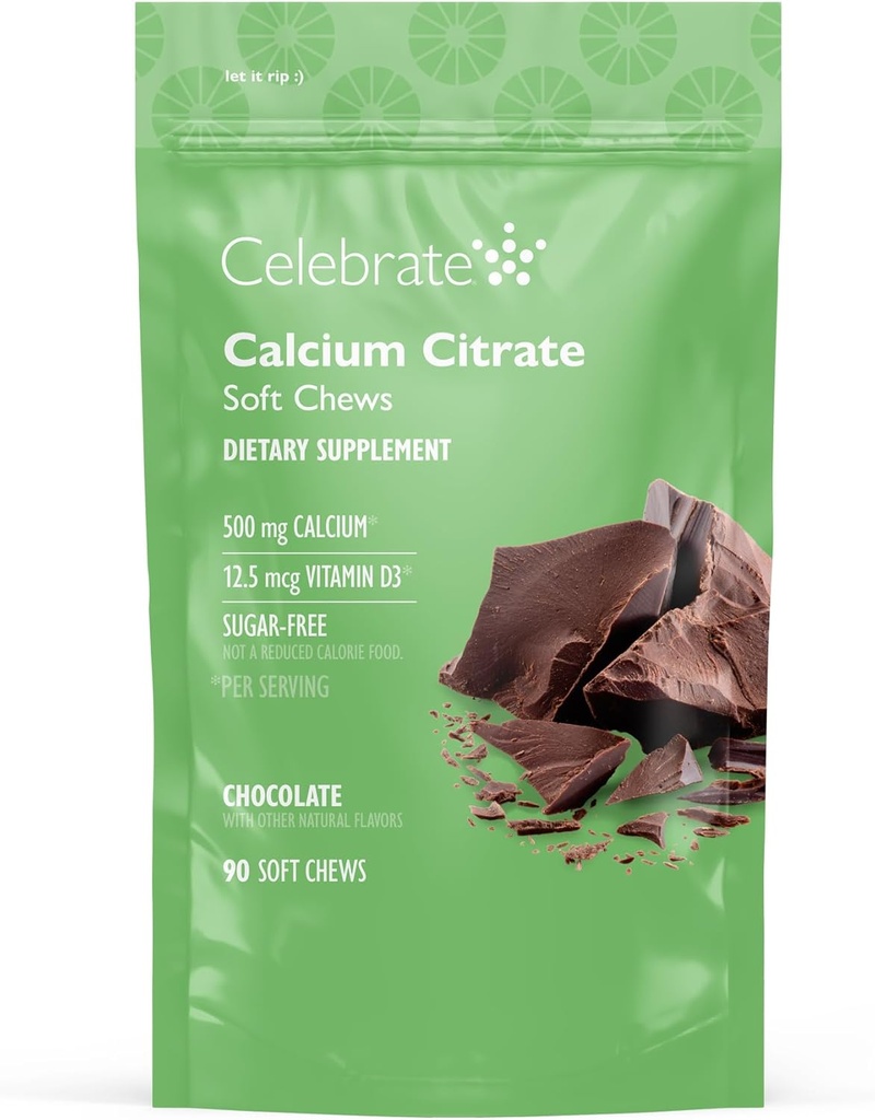 Presentada Bariatric 500mg Cràcti Citton Soft Chews amb 500 IUtaminata D3 gsencials for Gastrics i Bone Salut - Sugar & Guten Free, xocolata (90 Chews)