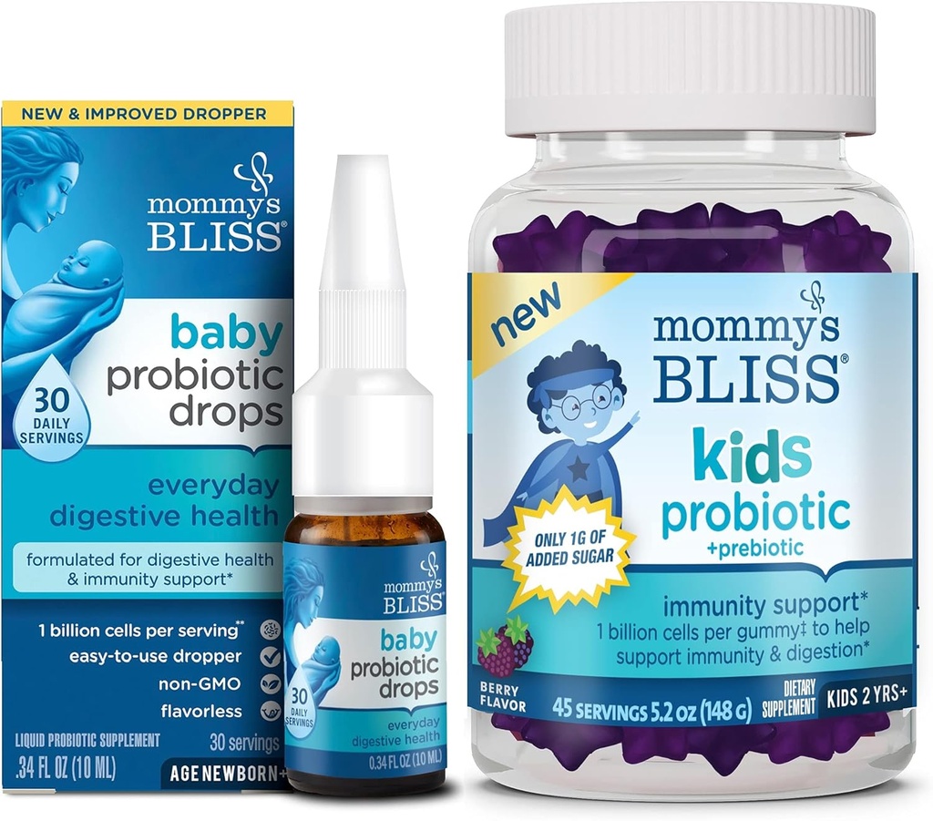 El fill de la mama Probiotic llança cada 30 dies, Servitings (Pon de 1) amb nens Probiotics + Prebàtic Gicks 45 Servitings (Pack of 1), Imunity Implementació de tota l'edat: Newborners a nens i adults