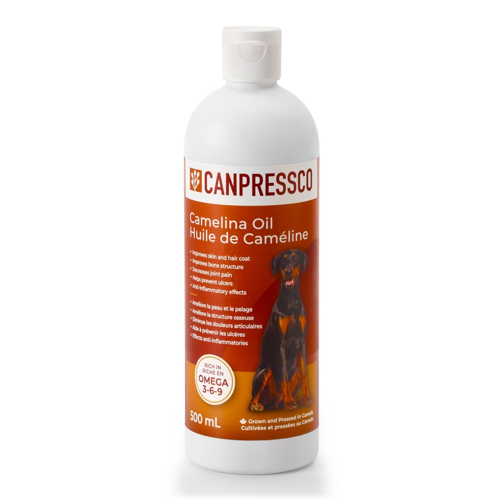 Camelina Oil 500 ml Bottle | Omega 3 Oil Supplement for Equine, Canine and Feline Joint, Coat and Skin Health