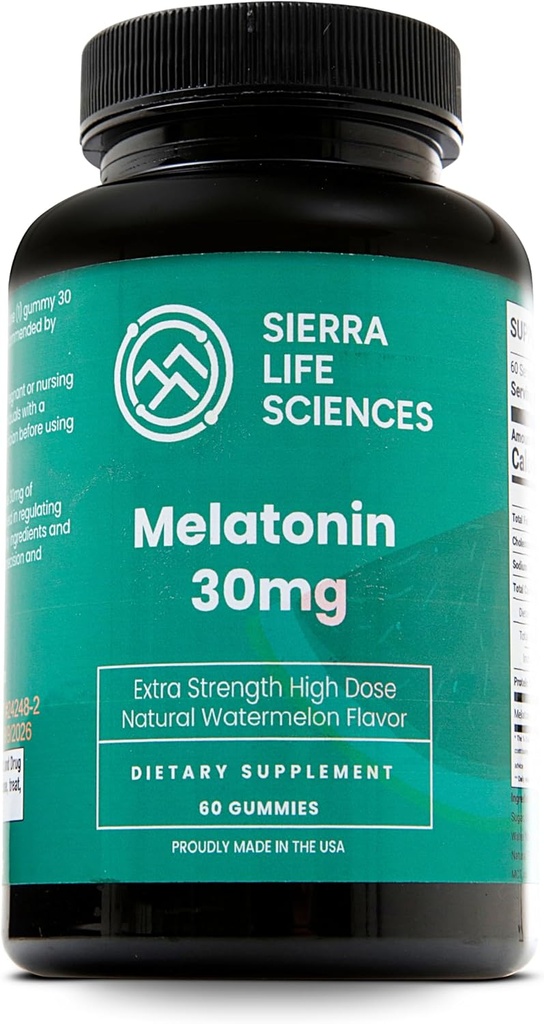 30mg Melatonin Gummy High Dose Sleep Support для дорослихs Розширений одно-A-Day Formulation Виготовлений з Apple-Derived Gummies Vegan, Non-GMO (30 граф)