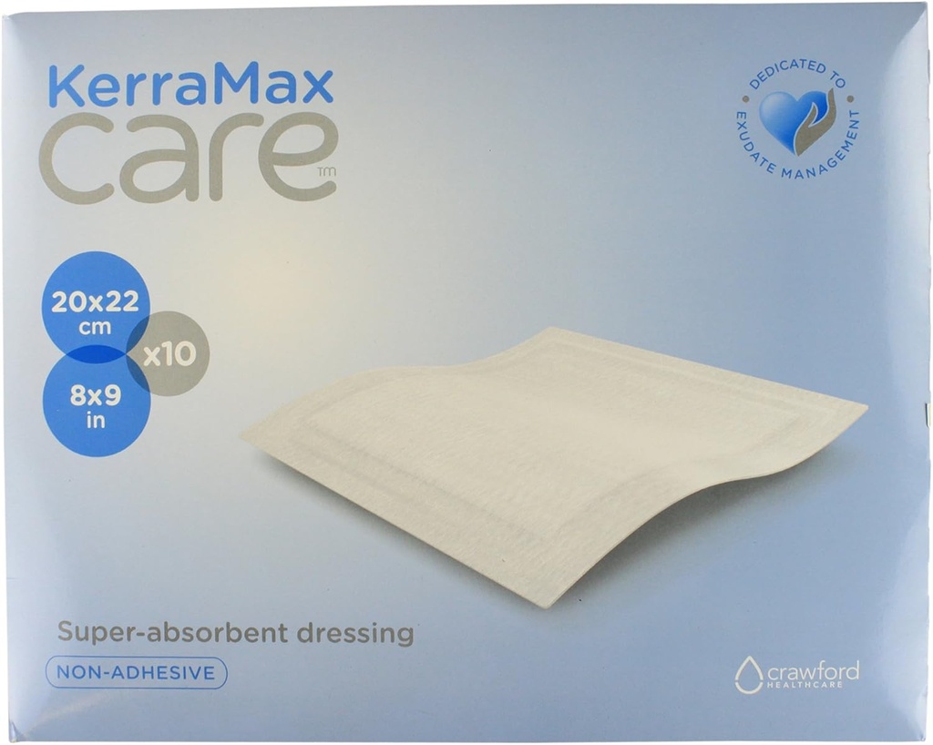 8"x9" Super Absorbent Wound Dressing (PRD500-240) – Absorbs Exuda y Isola, Preventing Leaks or Drips for Improved Patient Comfort and Wound Care Treatment (Box of 10)