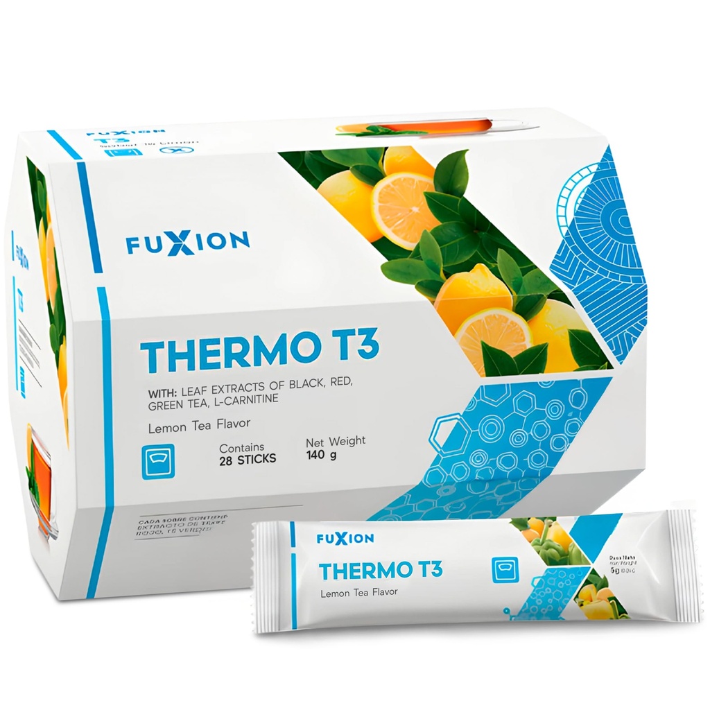 FuXion | Thermo T3 Weight Loss Tea | Blend of 3 Teas | L-Carnitine | Slim Tea for Lose Weight Fast Women and Man | Belly Fat Burner | Thermogenic Fat Burner | Helps Generate Energy | Lemon Tea Flavor