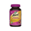 Nature's Way Alive! Gummy Prenatal Vitamins, Prenatal Multivitamin Supplement with Plant-Based DHA for Brain & Eye Development*, Vegetarian Orange Raspberry Lemonade Flavored, 90 Gummies