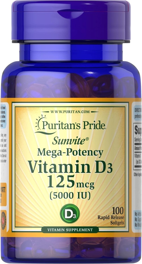 Pride Vitamina D3, 5000 UI, 100