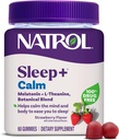 Natrol Sleep+ Calm Melatonin Gummies для дорослих, Sleep Gummies, Полуниця Flavor, 60 Gummies, 30 день постачання