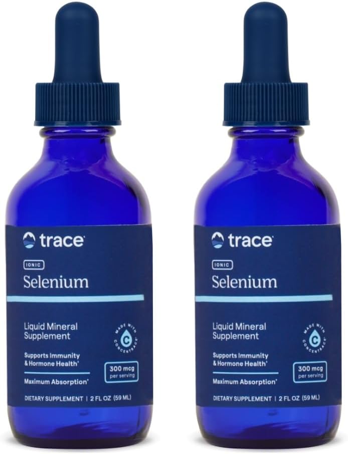 Trace Minerals Liquid Ionic Selenium - High-Absorption Selenium Supplement for Daily Immune Support - Hormoni & Antioxidantti Support - Gluteeniton - Vegan - Ei-GMO - 2 fl oz (96 Servings, 2 Pack)