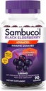 Sambucol Gummies Elderberry dla dorosłych z witaminą C; Cynk; Sambucus Gummies Elderberry dla immunologicznego wsparcia z wysokimi antyoksydantami; Gluten Free; Wegan; 1 Gummy Per Serving; 90 Count (90 Day Supply)