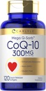 Carlyle CoQ10 300mg | 120 Softgels | Mega Q-Sorb Coenzyme Q-10 | with Black Peper Sulet   Not-GMO, Gluten Free Supplement