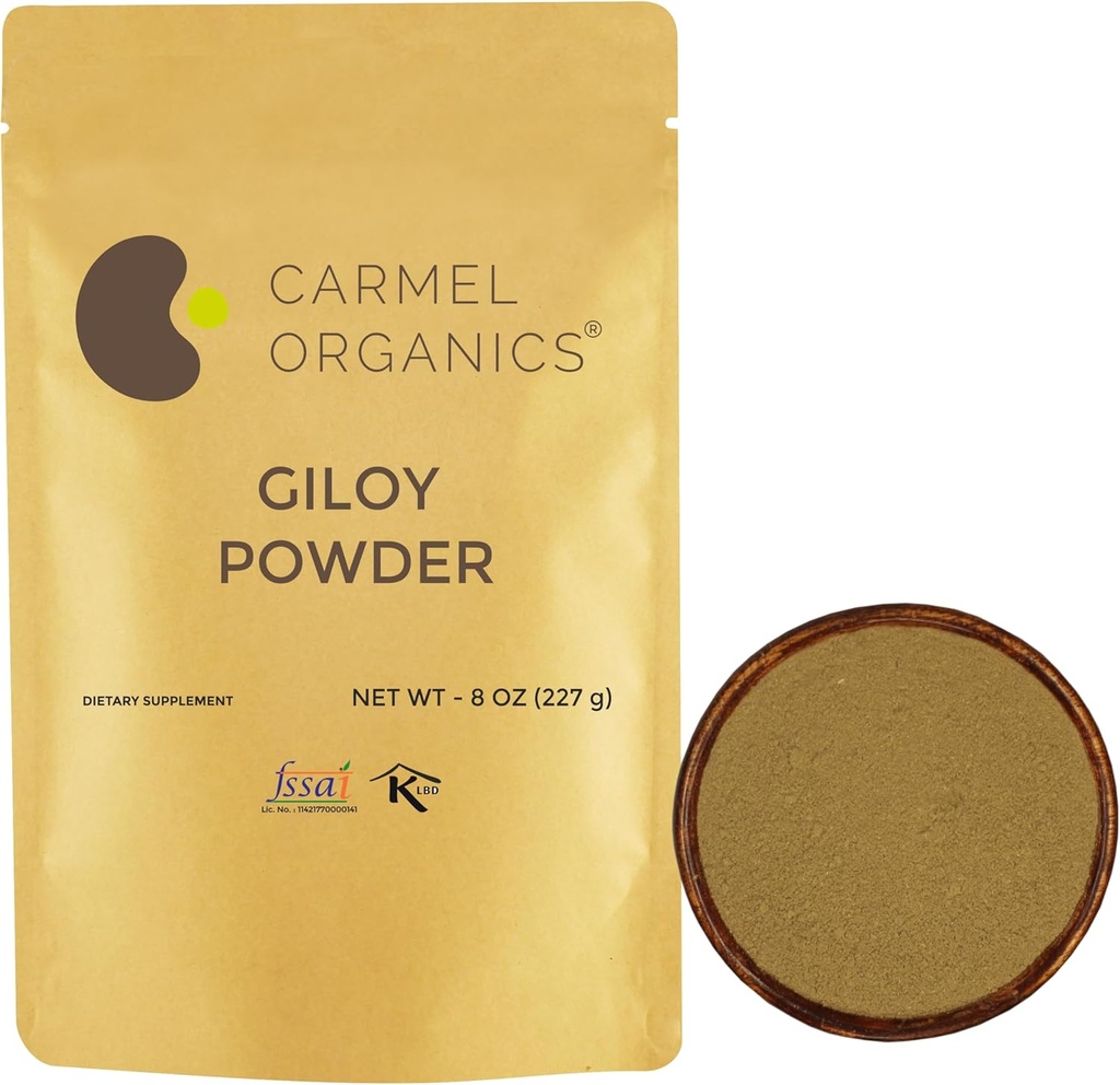 CARMEL ORGANICS Giloy Stem Powder (8 onça ou 0,5 LBS (Pacote de 1))