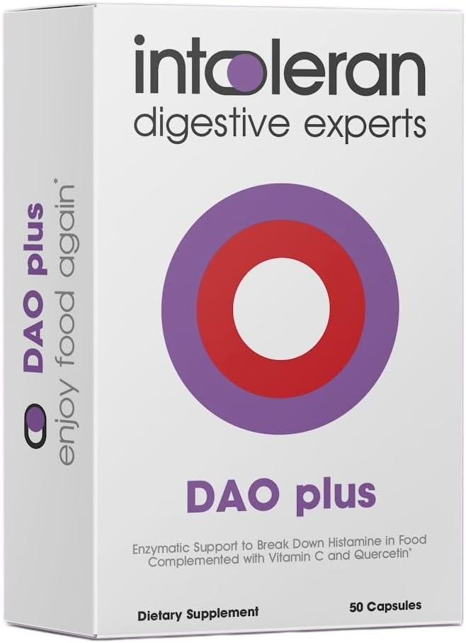 Intoleran DAO Plus Digestive Enzymes - 50 Capsules ← Suplemento para la Intolerancia de Histaminas " DAO Deficiency peru Healthy Histamine Levels ← 30,000 HDU Diamine Oxidase (DAO) Enzyme ← Vitamin C " Quercetin