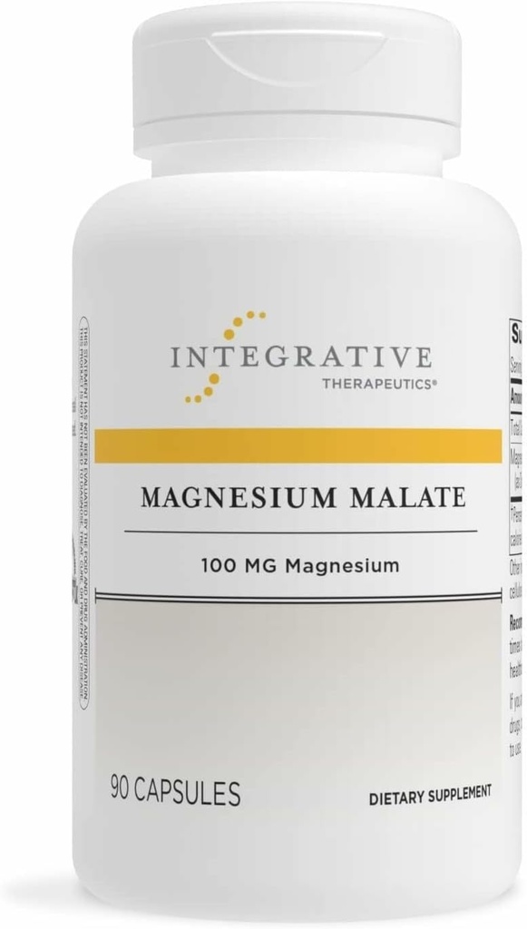 Integrative Therapeutics Magnesium Malate - Cellular Metabolism Support*에 대한 마그네슘 보충 - Bone Health & Muscle Function* 지원 - 글루텐 프리 & Dairy-Free - 90 캡슐 (90 서빙)