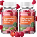 Magnesium Glycinate Gummies 400mg, Sugar Free Magnesium supplement w/Ashwagandha, Zinc, Vegan Magnesium Glycinate supplement for Adults - 120 Cherry Gummies