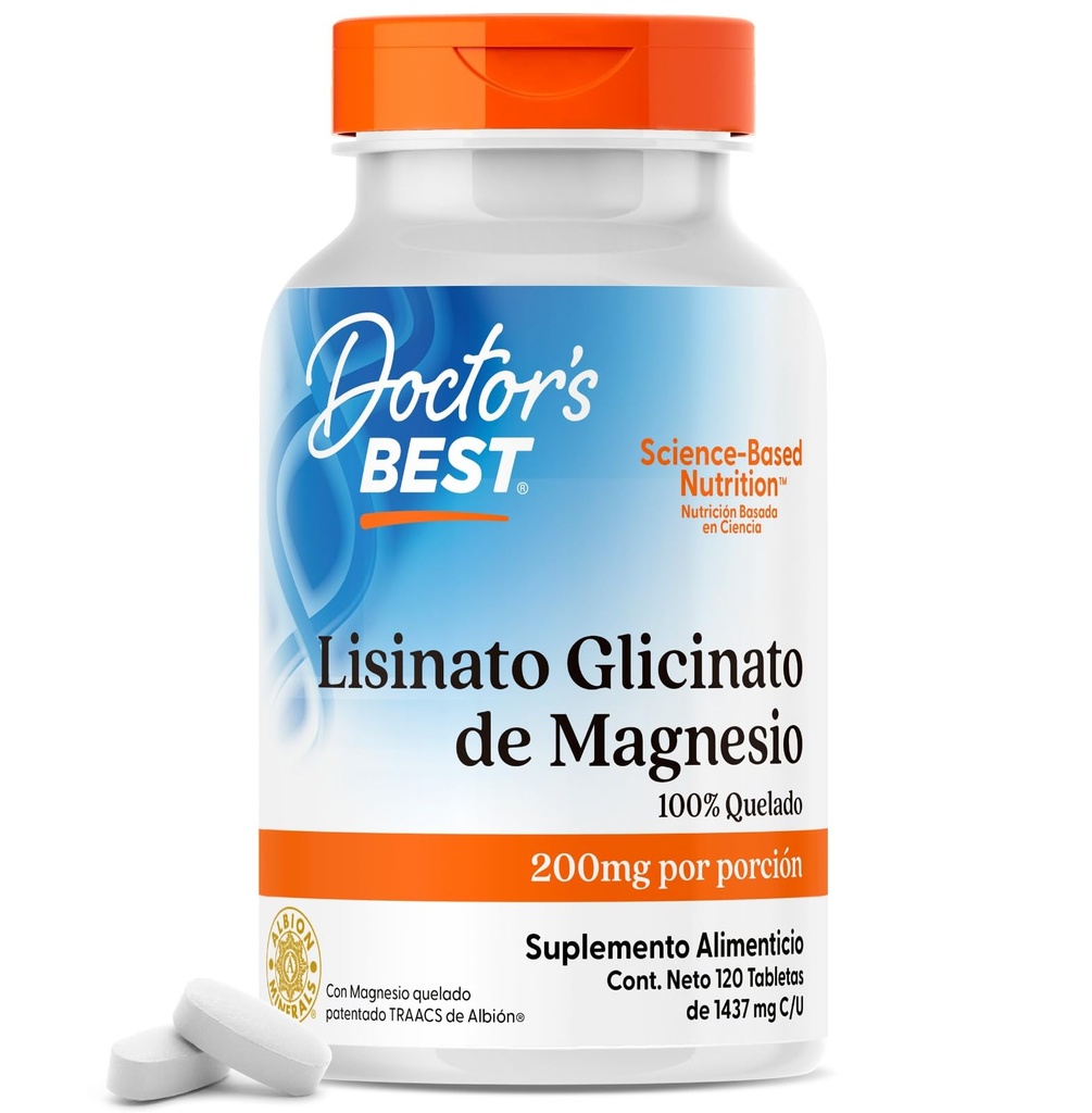 Doctor'S Best High Absorption Chelated Magnesium - 200 Mg, 120 Tablets