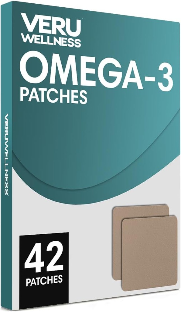 Veru Wellness Omega3 Plus Daily Patch - Öntapadós időkiadás Topical Patch, 8- 10 óra (42 nap)