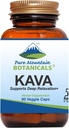 Pure Mountain Botanicals Kava Kava Cápsulas - 90 Kosher Vegan Caps com 400mg Wild Vanuatu Kava Root Extract