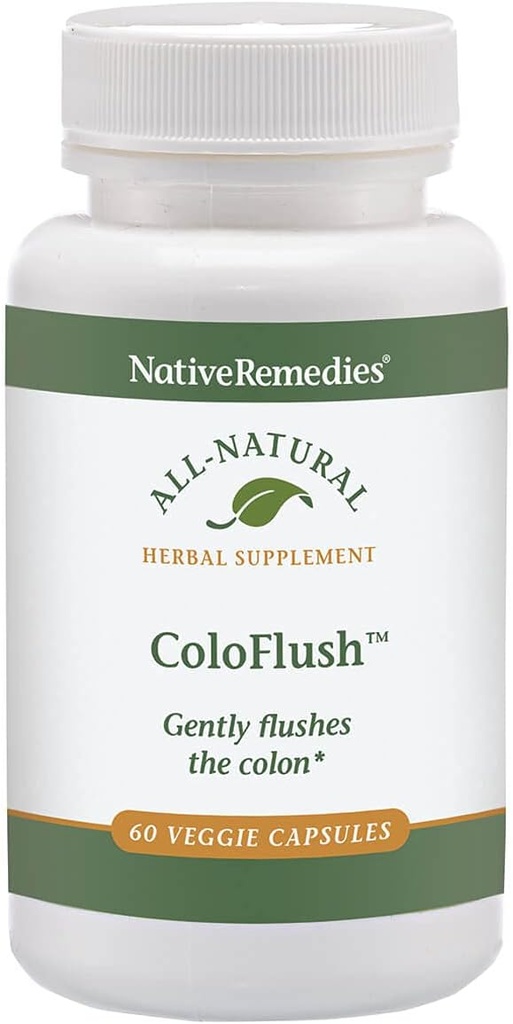 Native Remedies ColoFlush - Colon paltar üçün bütün Natural Herbal Supplement - Digestive Sistemin sağlam funksiyası - 60 Veggie Caps