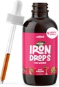LLORENS PHARMACEUTICAL Iron Supplemento per donne Iron Drops Supporto giornaliero, 20 mg di Polysaccharide Complex Gusto gratuito, Dolci naturali, Vegan e Paraben Free (Berry Daiquiri, 4 Fl Oz)