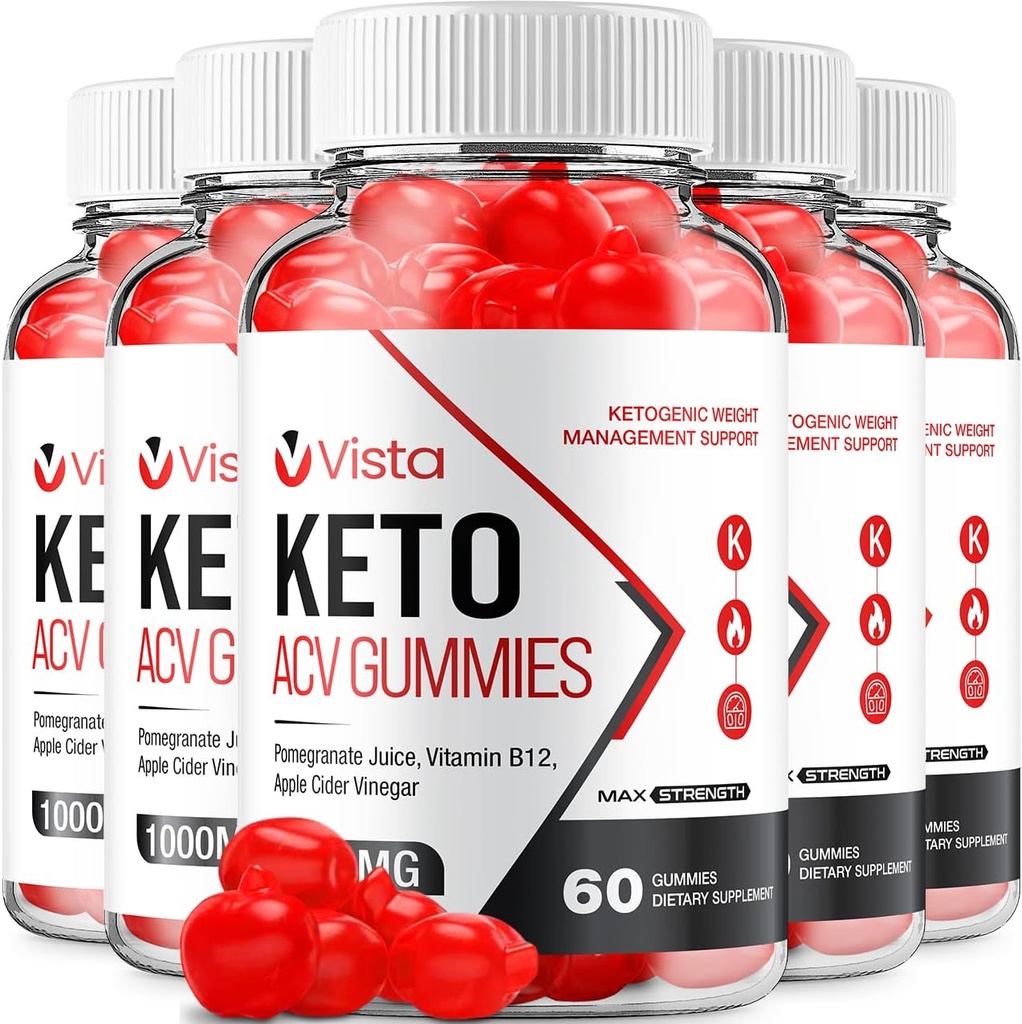 (5 팩) Vista Keto ACV Gummies - 고급 공식 Vista Keto Plus ACV Gummies Apple Cider Vinegar Vista ACV Dietary 보충 남성 여성 (300 Gummies)