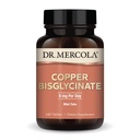 Dr. Mercola Copper Bisglycinate - Supports Cellular Health - Bioavailable Chelated Mineral - Essential Trace Element - Mini Tablets - 90-Day Supply - 180 Tablets