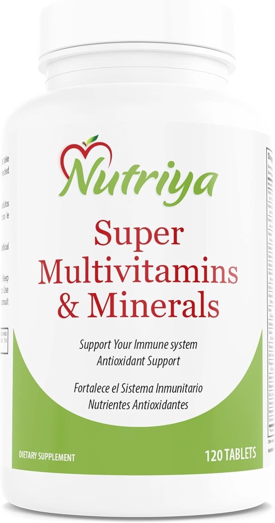 Nutriya Super Multivitaminas e minerais - para mulleres e homes - Máis de 70 vitaminas, minerais, antioxidantes, aminoácidos - Apoia a produción de enerxía celular e sistema inmunitario saúde