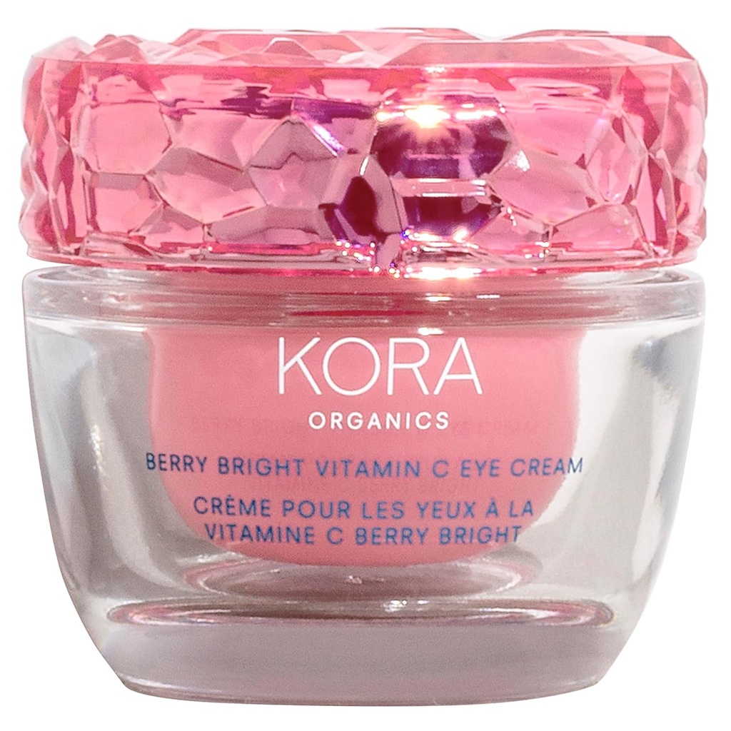 KORA Organics Berry Bright Firming Vitamin C Øyekrem, Hydrate og styrke, sertifisert organisk, Cruelty Free, Påfyllbar, 0,50 fl oz