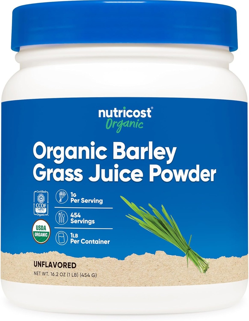 Nutricost Organic Barley Ruoho Juice Powder (1 LB) (Ei maustettu)