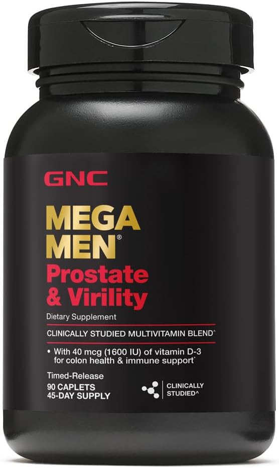 GNC Mega Men Prostate và Virity Multivitamin, hỗ trợ sức khỏe tình dục và tuyến tiền liệt, 90 bá tước