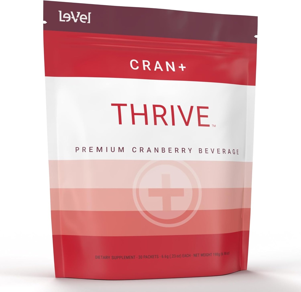 Le-Vel Thrive Cran+ | Suplemento de herba en po para a saúde do tracto urinario | con D-Mannose, Cranberry, Apple Cider Vinegar & Antioxidantes | 30 Packets