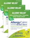 Boiron AllergyCalm Tablets 180 Count, Relief from Allergies and Hay Fever Symptoms of Sneezing, Runny Nose, and Itchy Eyes or Throat, (Pack of 3 60ct Boxes)