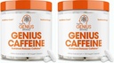 Genius Caffeine Pills 100mg, Extended-Release Microencapsulated Caffeine Pills - All-Natural Non-Crash Sustained Energy, Focus & Concentration Supplement - Nootropic Brain Booster - 100 Cápsulas
