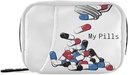 Pill Pořadatel Funny Medicine Pill Box 7 Day Pill Pouzdro Taška Cestovní Pill Pořadatel Bag se Zipper Přenosný Týdenní Pouzdro Kompaktní Velikost pro vitamin doplněk držák