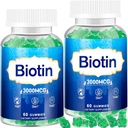 Pielea de păr și unghii Gumiile, 2 Pack vitamina de păr de mare potențial pentru femei, bărbați și copii, vitamina D & E,B16,B12, Gume de biotină pentru creșterea părului, piele, și unghii mai puternice
