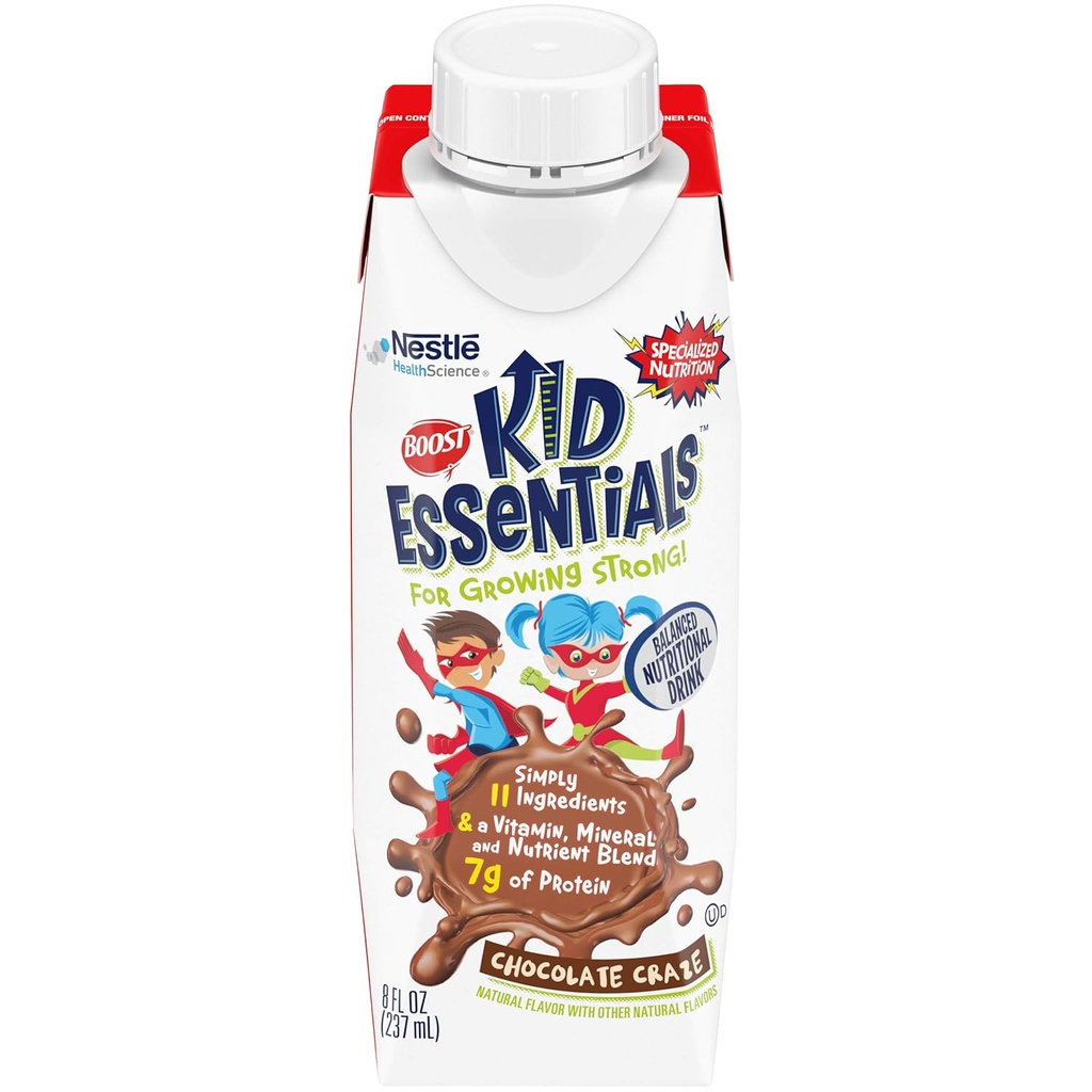 BOOST Kid Essentials Balanced Nutritional Drink for Children, Chocolate Craze, 8 fl oz (Pacote de 16)