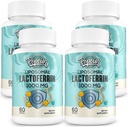 Lipostomal Lactoferin 1000 mg Dietat - Maximitzada Lactoferin - un component en Colostrum - per a l'absorció de ferro i Imne function Lactotrins suplementaris per a adults, 60 Softlis (4Ampolla)