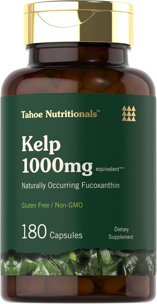 Tahoe Nutritionals Kelp Supplement Kapseln | 1000mg | 180 Count | Non-GMO & Gluten Free Extract