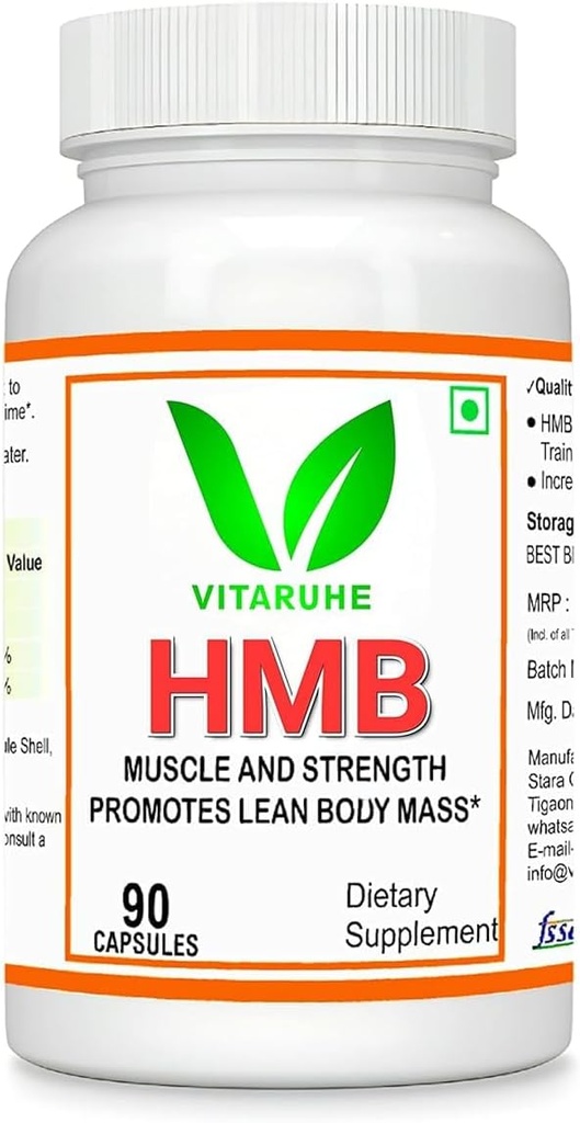 Generic Senta HMB Supplement 1000mg. Supports Muscle Growth, Retention & Lean Muscle Mass | Fast Workout Recovery for Bodybuilding 90 Capsules