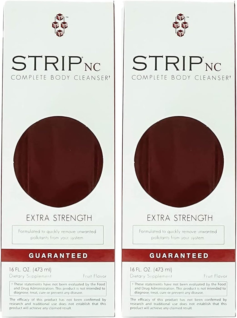 Wellgenix Strip NC Herbal Cleanse Detox Drink-Extra Styrke Body Cleanser Liquid - Fastvirkende og dype system Cleanser- Frukt Punch 16oz (Pack of 2)
